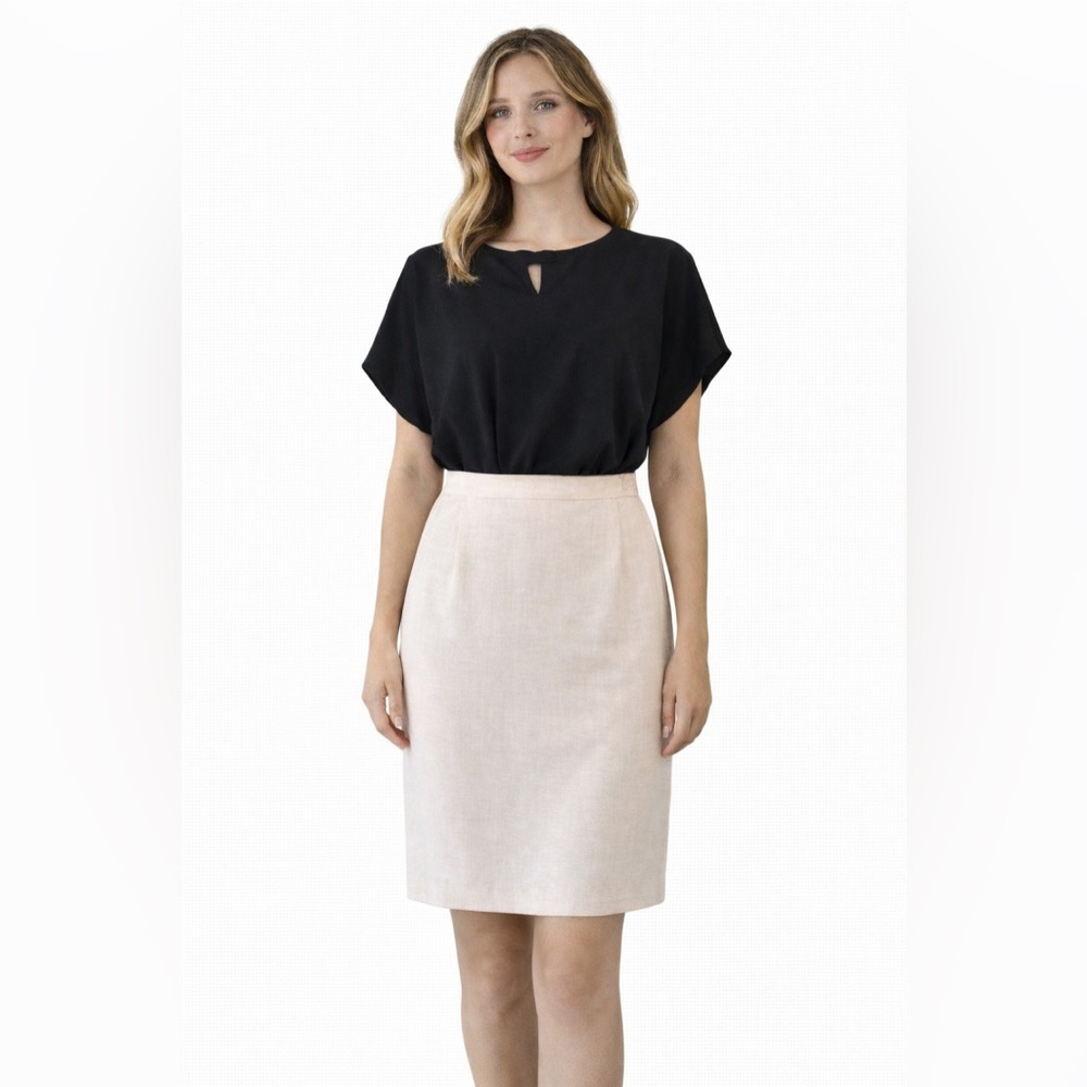 Vintage 70s Union made pale pink midi skirt - small